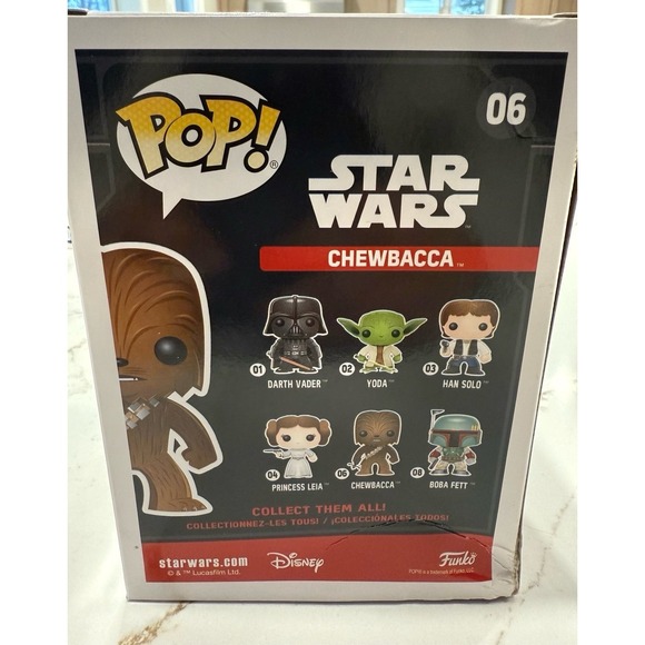 Star Wars Funko Pop Lot Chewbacca 06, Yoda 02, C-3PO 13 - New In Box
